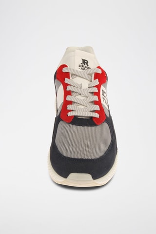 Nubuck Sneakers - Marineblauw en Rood