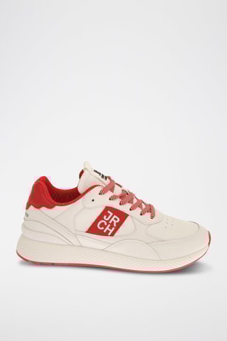 Leren Sneakers - Wit en rood