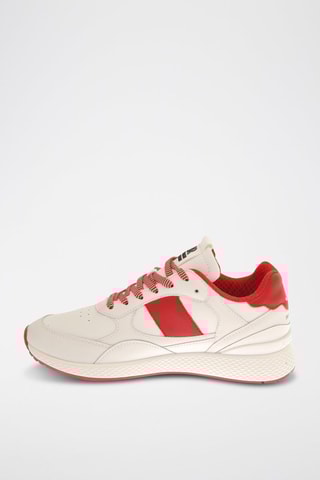 Leren Sneakers - Wit en rood