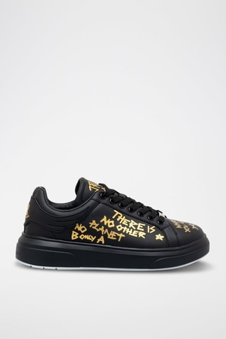 Leren Sneakers - Zwart en Goudkleurig