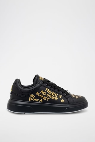 Leren Sneakers - Zwart en Goudkleurig