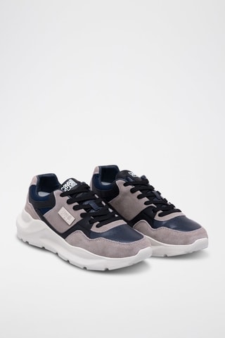 Baskets en nubuck - Gris et bleu