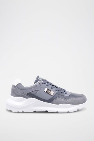 Baskets en nubuck - Gris et blanc
