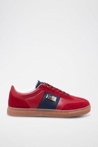 Baskets en nubuck - Rouge et marine