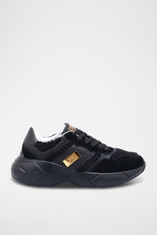 Baskets en nubuck - Noir et doré