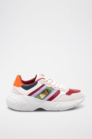 Baskets en nubuck - Blanc et rouge