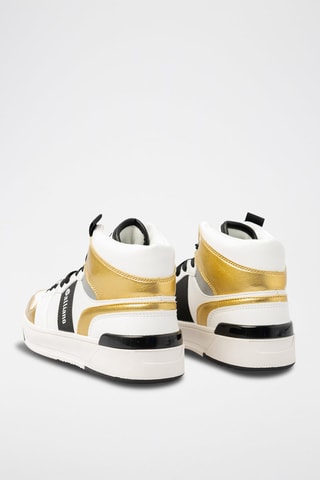 Baskets montantes en cuir de veau - 
Blanc