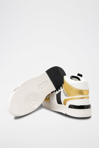 Baskets montantes en cuir de veau - 
Blanc