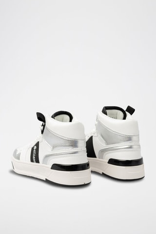Baskets montantes en cuir de veau - 
Blanc