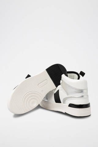 Baskets montantes en cuir de veau - 
Blanc