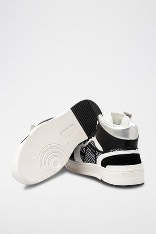Baskets montantes en cuir de veau - 
Noir
