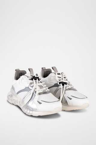Baskets en cuir - Blanc et argenté