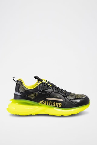 Baskets en cuir de veau - Noir et jaune