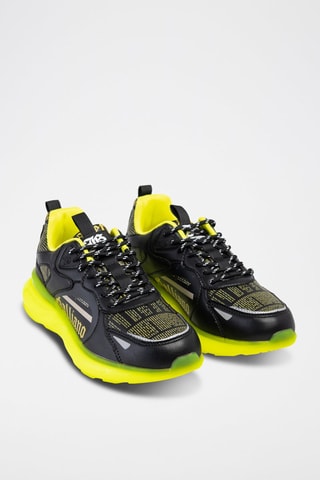 Baskets en cuir de veau - Noir et jaune