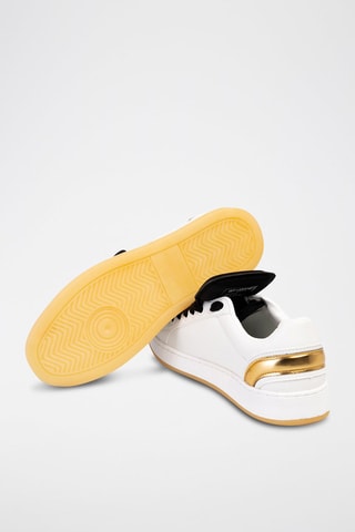 Baskets en cuir Blanc et noir