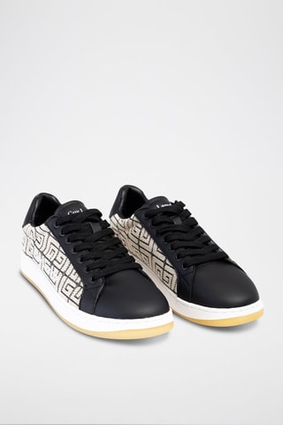 Baskets en cuir Noir et crème