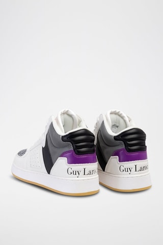 Baskets montantes en cuir Blanc et noir