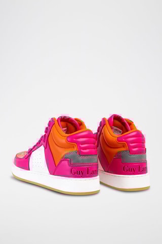 Baskets montantes en cuir Rose et blanc