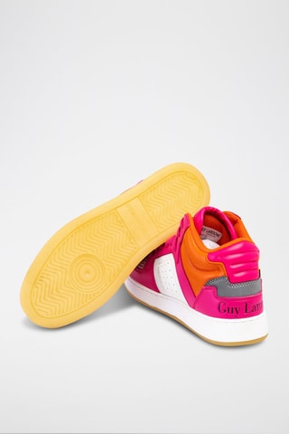 Baskets montantes en cuir Rose et blanc
