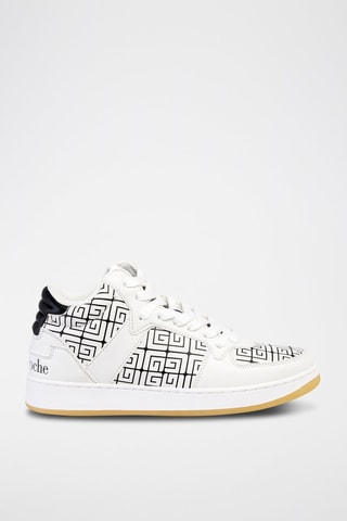 Baskets montantes en cuir Blanc et noir