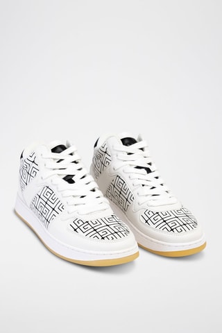 Baskets montantes en cuir Blanc et noir