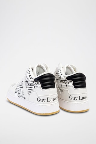 Baskets montantes en cuir Blanc et noir