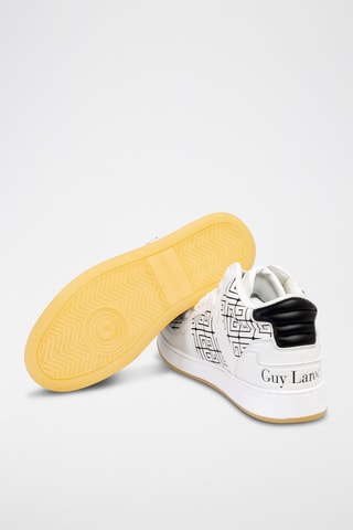 Baskets montantes en cuir Blanc et noir