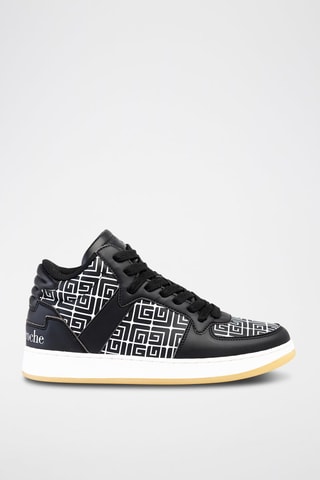 Baskets montantes en cuir Noir et blanc
