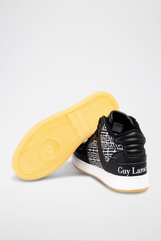 Baskets montantes en cuir Noir et blanc