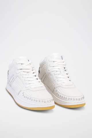 Baskets montantes en cuir Blanc