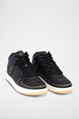 Baskets montantes en cuir Noir