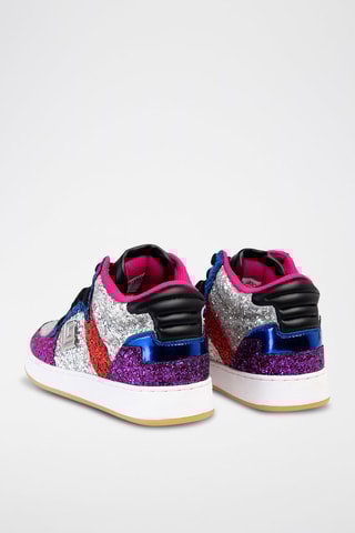 Baskets montantes en cuir Gris et violet