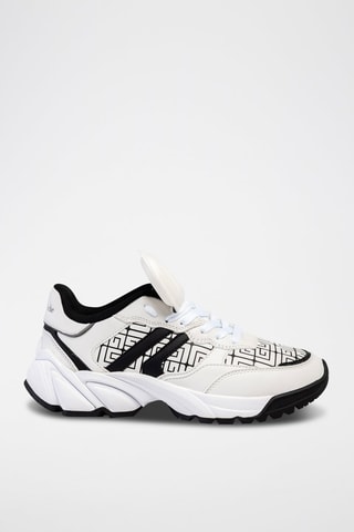 Baskets en cuir Blanc et noir
