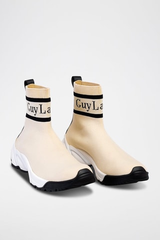 Baskets chaussettes montantes Crème