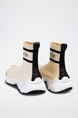 Baskets chaussettes montantes Crème