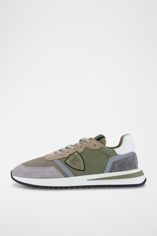 Baskets en cuir - Kaki et gris