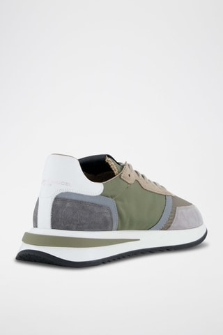 Baskets en cuir - Kaki et gris