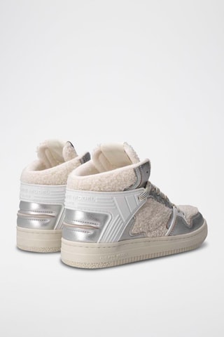 Baskets montantes - Argenté et beige