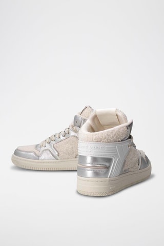 Baskets montantes - Argenté et beige