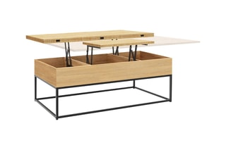 Table basse relevable - Imitation bois et noir