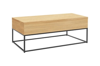 Table basse relevable - Imitation bois et noir