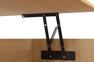 Table basse avec plateau relevable - Imitation bois et blanc