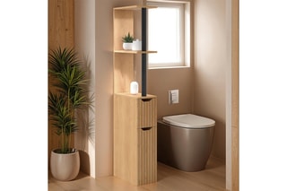 Colonne salle de bain 2 portes Faustine - 15,5 x 30 x 118,5 cm