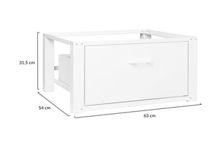 Socle pour machine à laver blanc 1 tiroir - Blanc