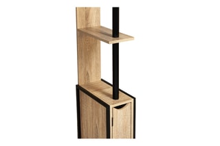 Meuble WC 2 portes Timéo - Noir et naturel