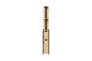 Meuble WC 2 portes Timéo - Noir et naturel
