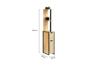 Meuble WC 2 portes Timéo - Noir et naturel