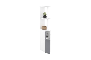 Meuble WC 2 portes - Blanc et gris foncé