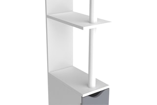 Meuble WC 2 portes - Blanc et gris foncé