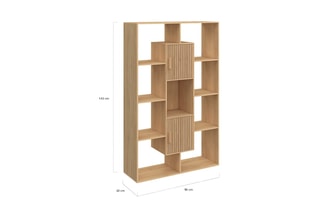 Bibliothèque 2 portes Faustine - 90 x 30 x 143 cm